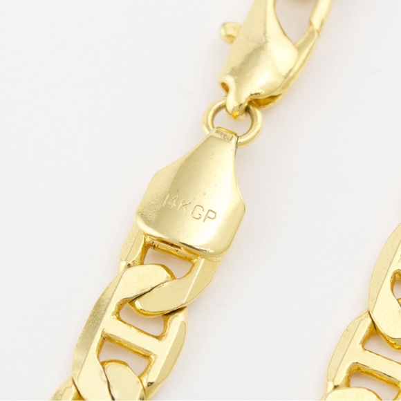 Estate Mariner Link Chain Bracelet Gold Plated Large Men’s Size 8.25” - Picture 7 of 7